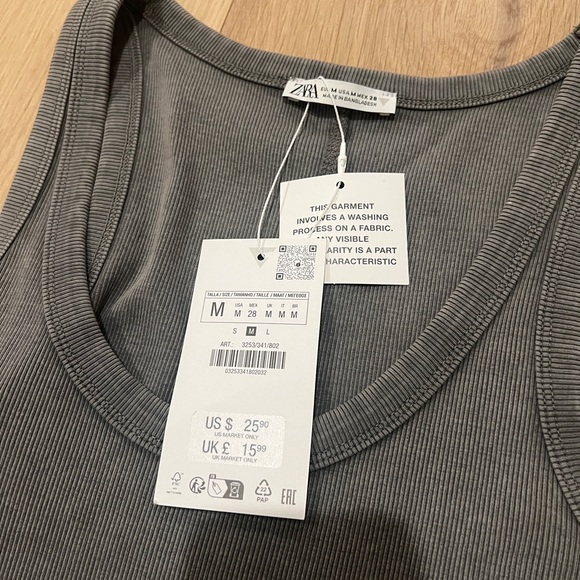 Zara Washed Effect Ribbed Dress in Gray - Picture 4 of 4